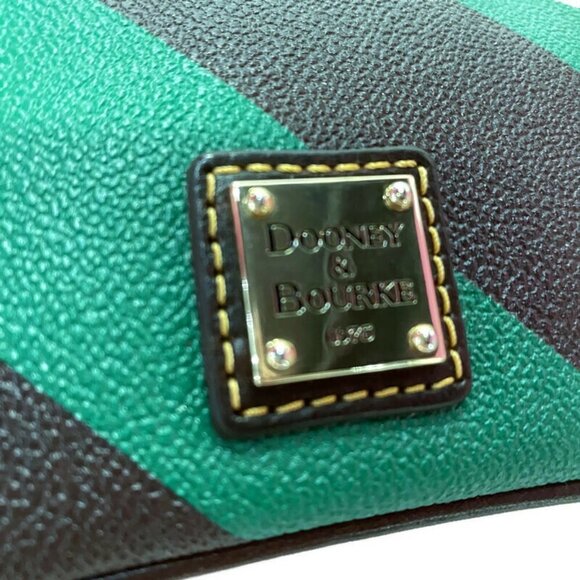Dooney & Bourke Green Stripe Leather Wristlet - Picture 6 of 7